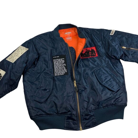 RARE OG HSTRY BY NAS God's Son Bomber Jacket Mens Size L Navy - Picture 2 of 12